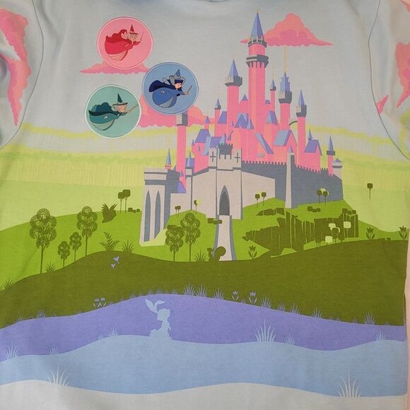 Disney Loungefly Sweaters - Disney Loungefly Sleeping Beauty Castle Hoodie Unisex Fairies Size Large NWT